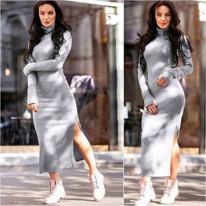 NWOT Gray Turtleneck Midi Dress with Slit